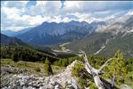 View from Murteras da Chantun at the Swiss National Park, Zernez towards the valley